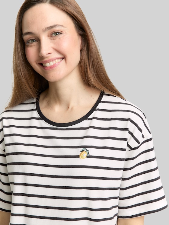 Striped nightdress - white-medium-horizontal stripe