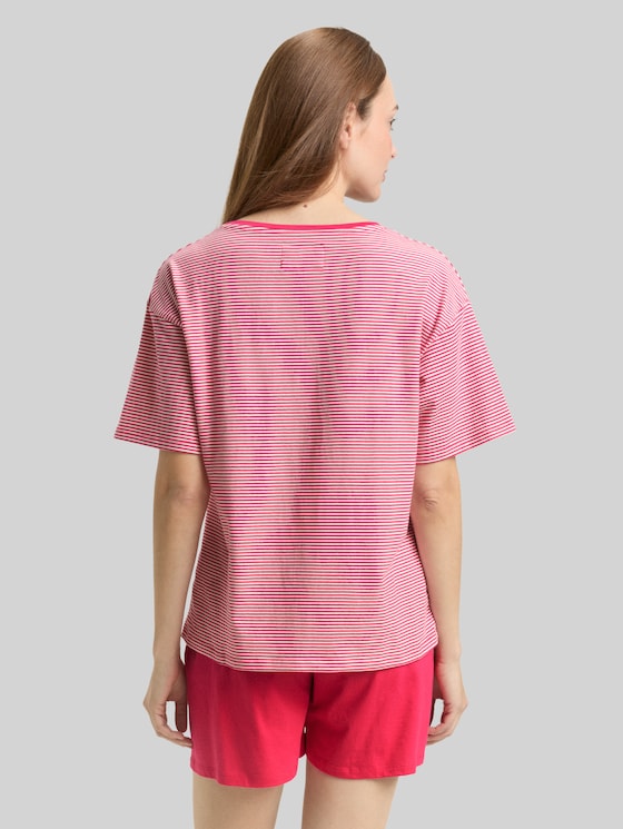 Striped pyjama set - red-medium-horizontal stripe