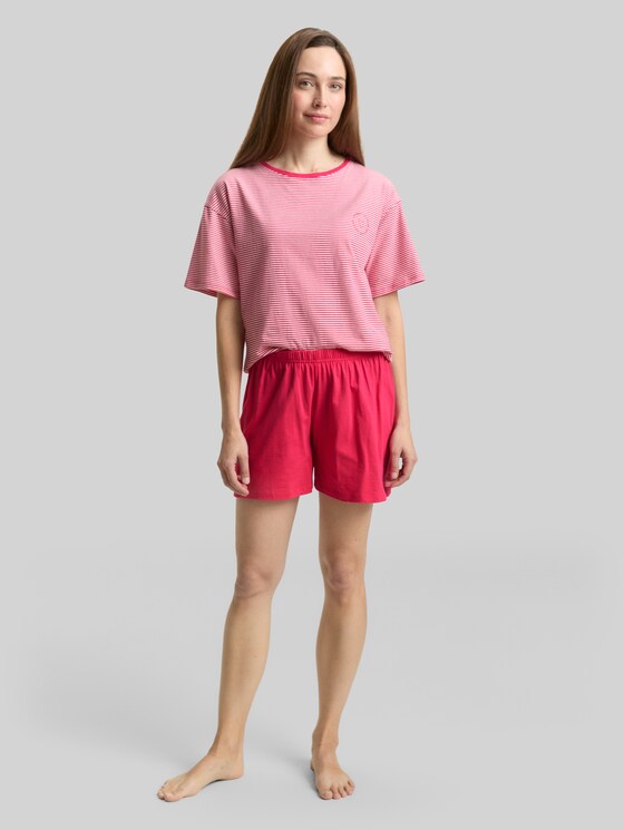 Striped pyjama set - red-medium-horizontal stripe