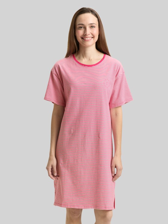 Striped nightdress - red-medium-horizontal stripe