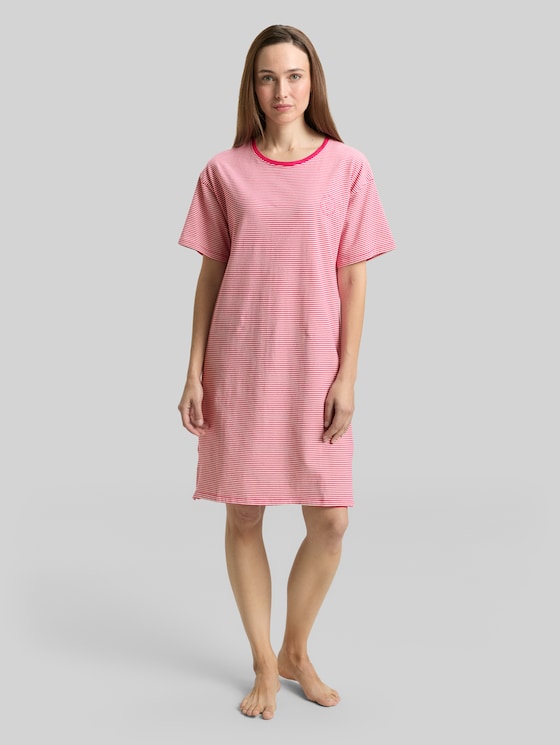 Striped nightdress - red-medium-horizontal stripe