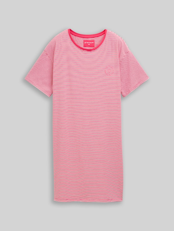 Striped nightdress - red-medium-horizontal stripe