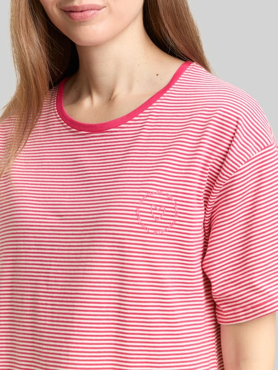 Striped nightdress - red-medium-horizontal stripe