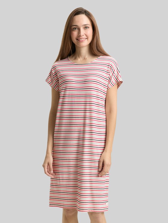 Striped nightdress - white-medium-horizontal stripe