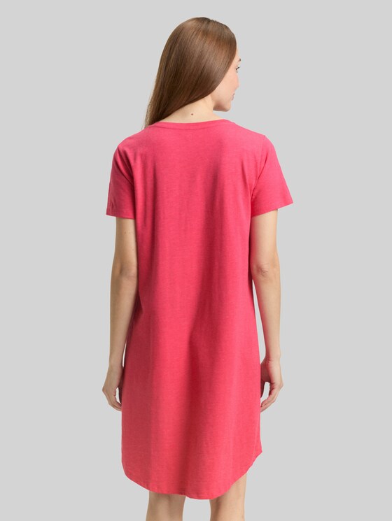 Nightdress made of cotton blend - red-medium-solid