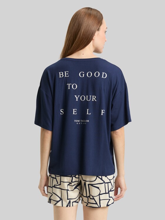 Pyjama set with pattern - blue-dark-allover