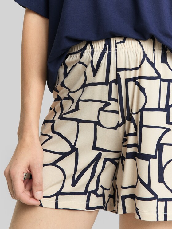 Pyjama set with pattern - blue-dark-allover