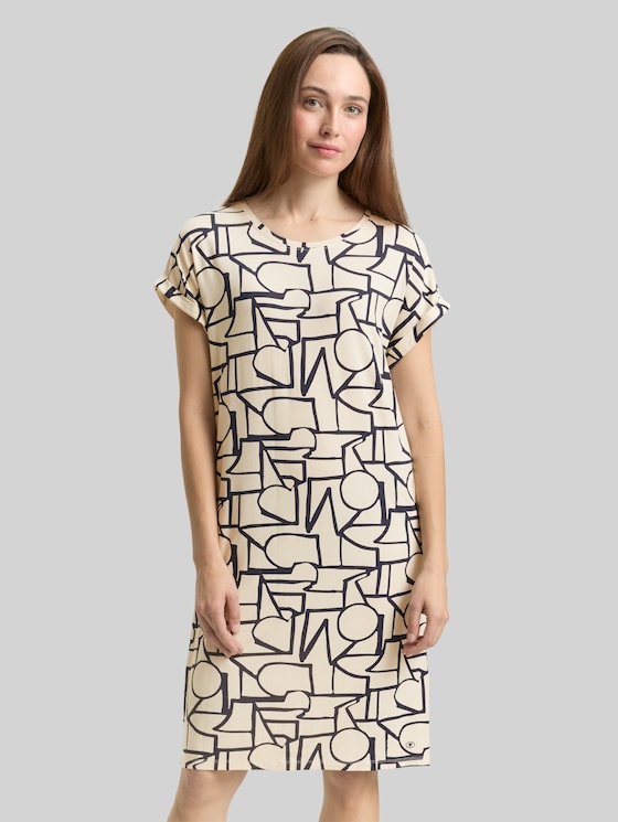 Nightdress with pattern - braun-hell-Allover