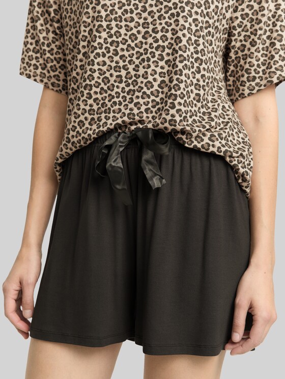 Pyjama set with leopard print - braun-mittel-Allover
