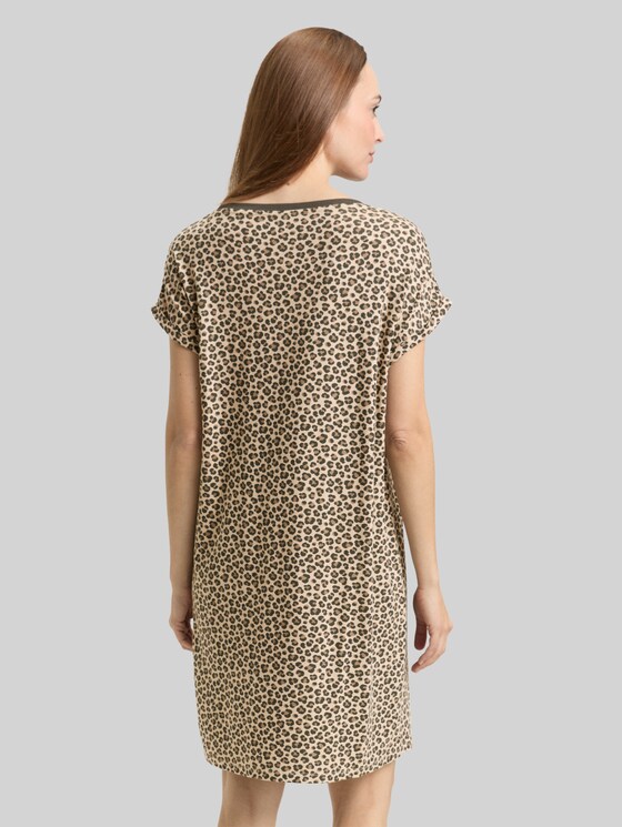 Nightdress with leopard print - braun-mittel-Allover