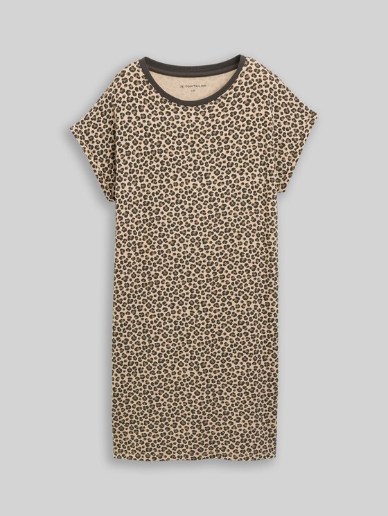 Nightdress with leopard print - braun-mittel-Allover
