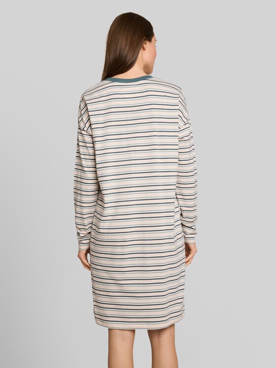 Striped cotton nightdress - grün-hell-Ringel