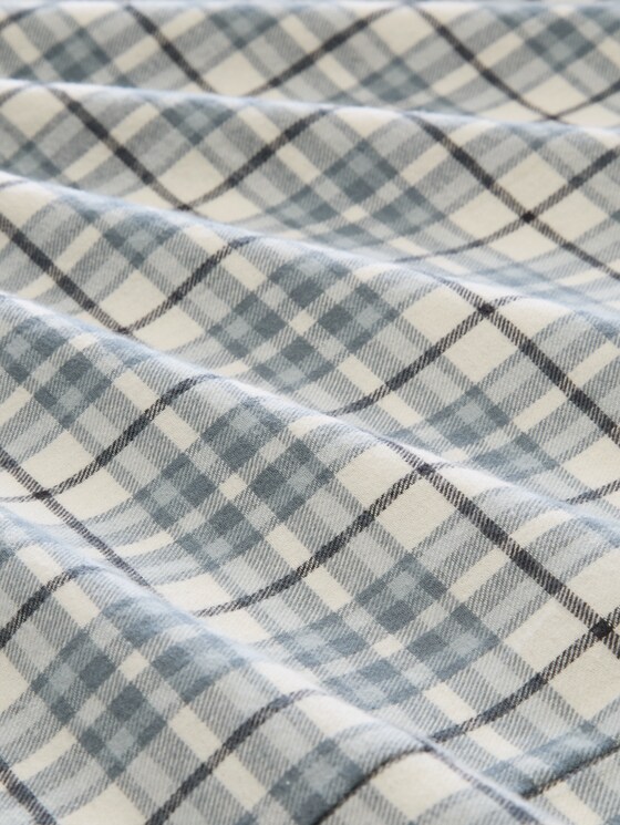 Pyjama set with a checked pattern, made of cotton - green-medium-check