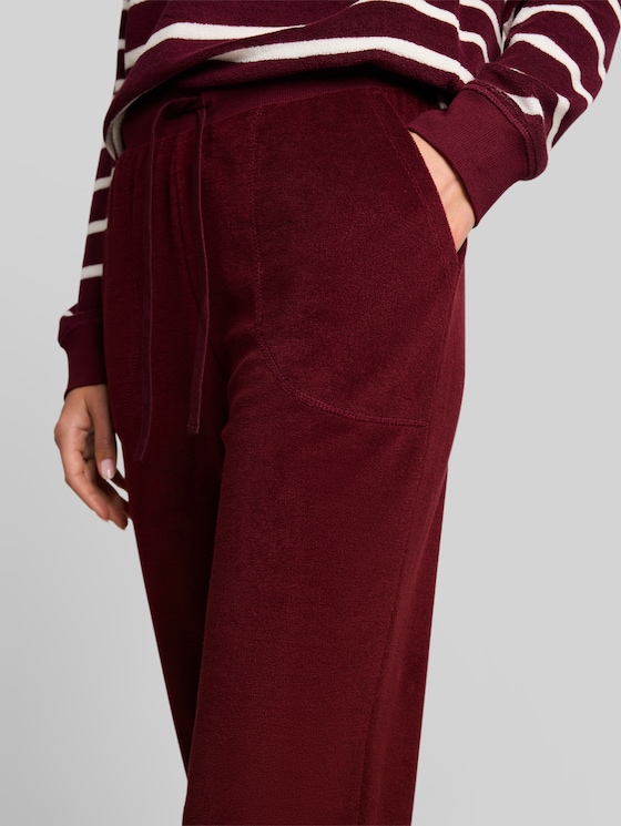 Pyjama set in terry cloth - red stripes