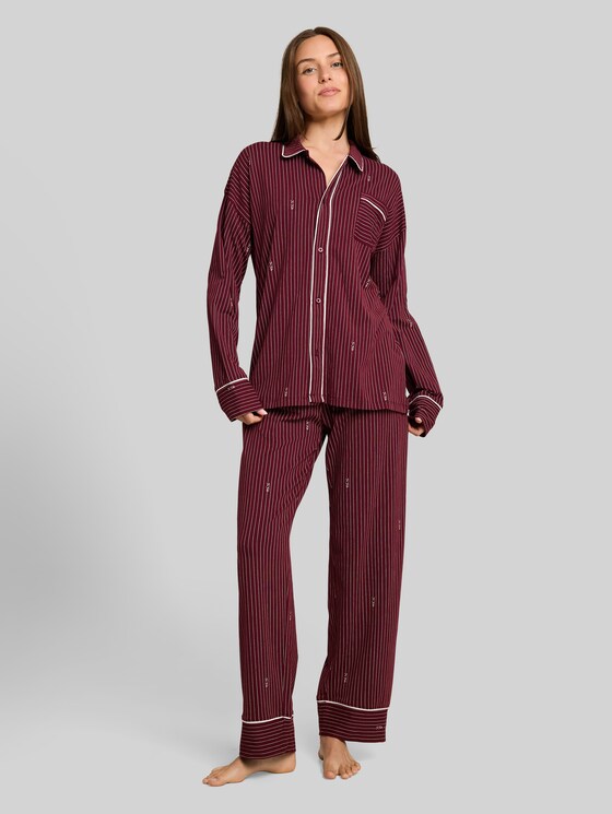Striped pyjama set - red-medium-stripes