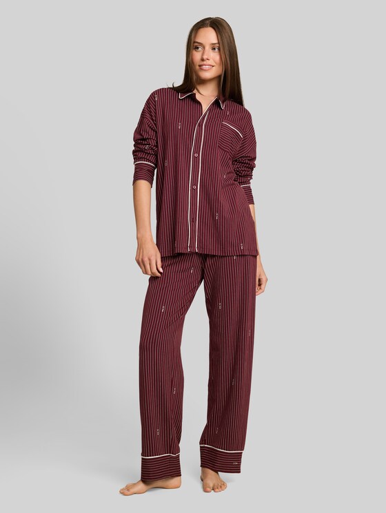 Striped pyjama set - red-medium-stripes