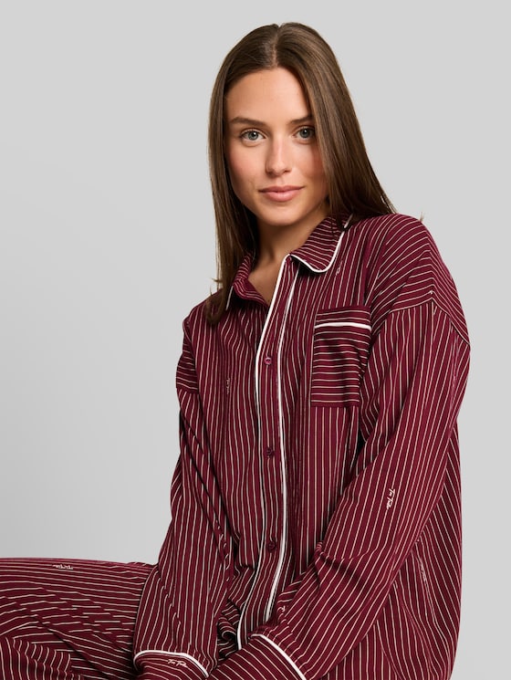 Striped pyjama set - red-medium-stripes