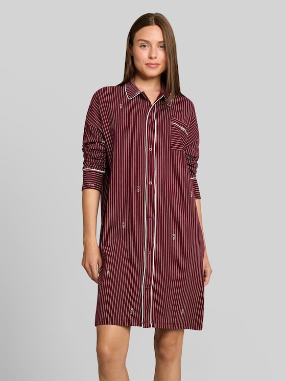 Striped nightdress - red-medium-stripes
