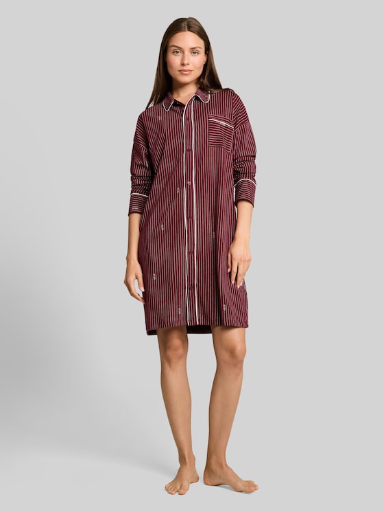 Striped nightdress - red-medium-stripes