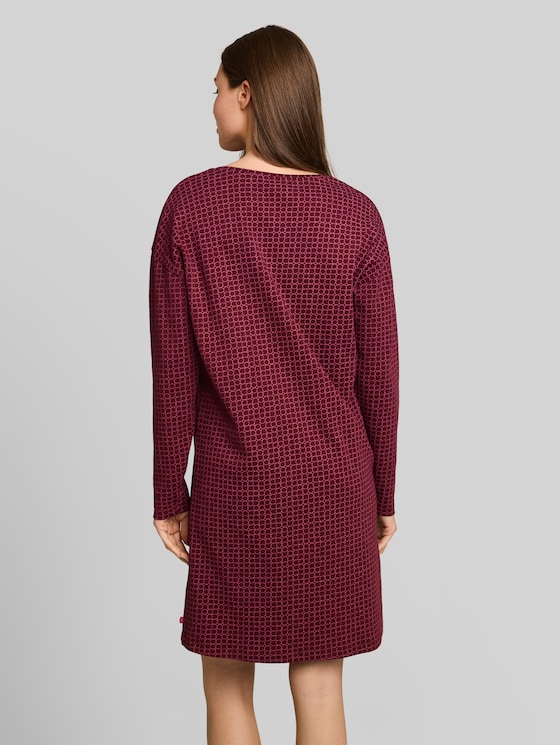 Cotton nightdress with all-over print - red-medium-allover
