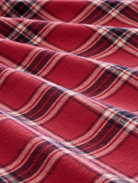Pyjama set with a checked pattern, made of cotton - red-medium-check
