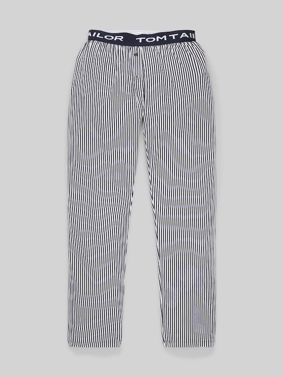 Pyjama trousers with striped pattern - blue stripes