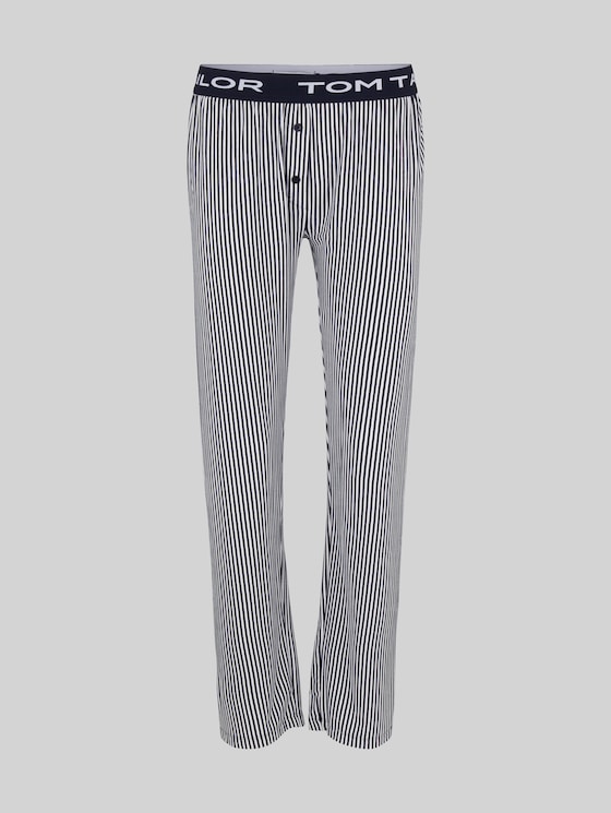 Pyjama trousers with striped pattern - blue stripes