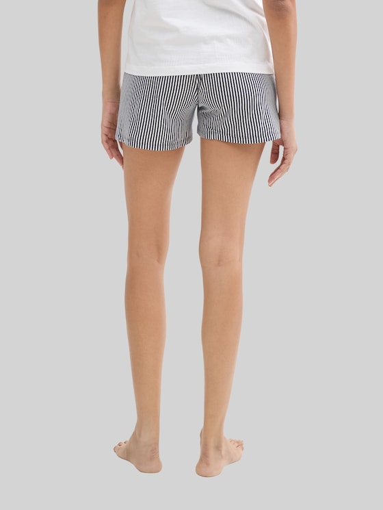 Pyjama shorts with striped pattern - blue stripes