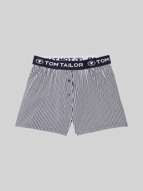 Pyjama shorts with striped pattern - blue stripes