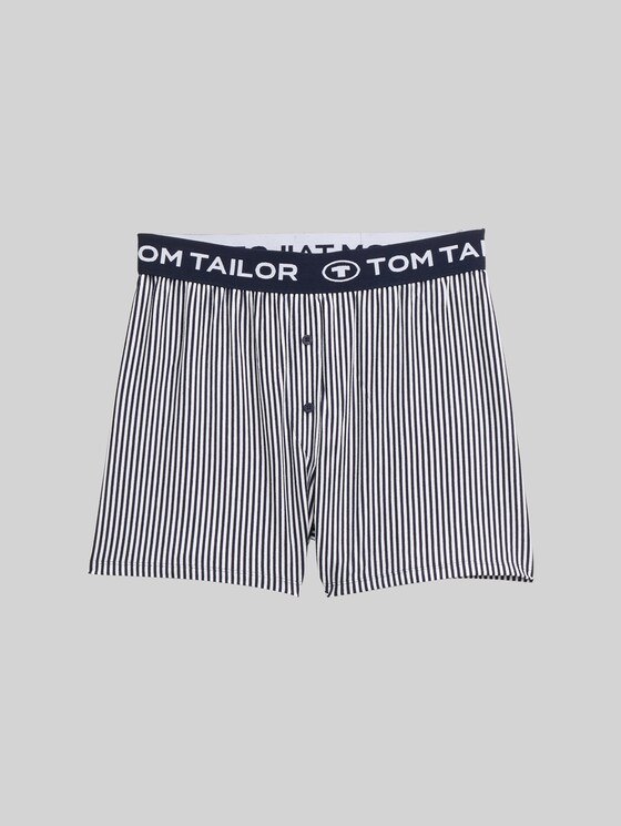 Pyjama shorts with striped pattern - blue stripes