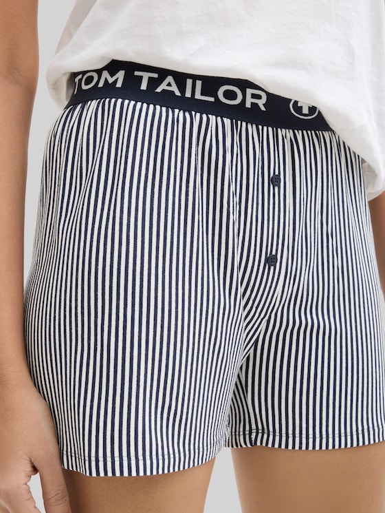 Pyjama shorts with striped pattern - blue stripes