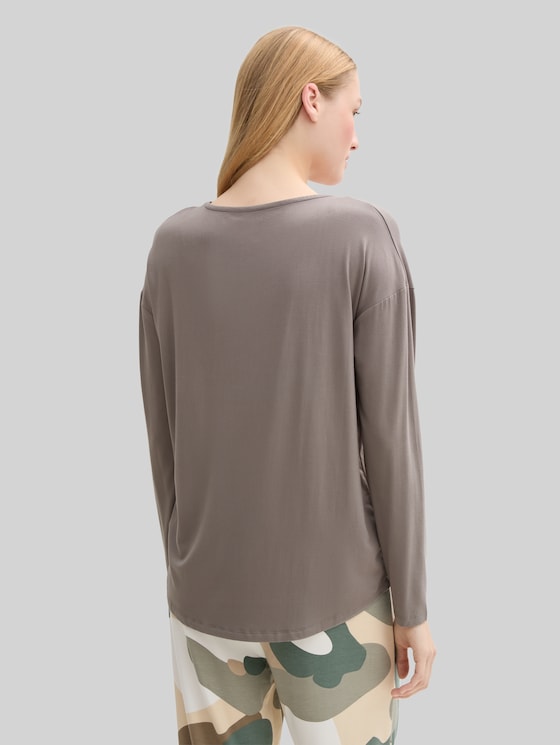 Loungewear long sleeve shirt - grey-medium-solid