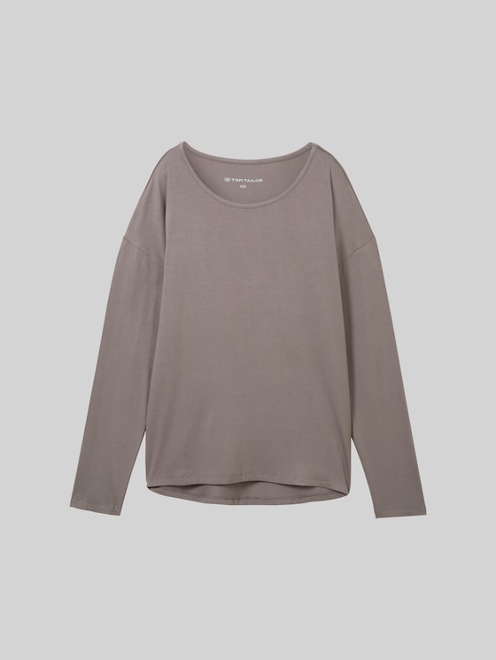 Loungewear long sleeve shirt - grey-medium-solid