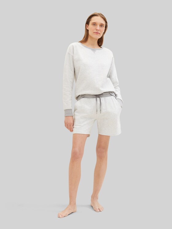 Loungewear Sweat shorts - weiß-mittel-melange