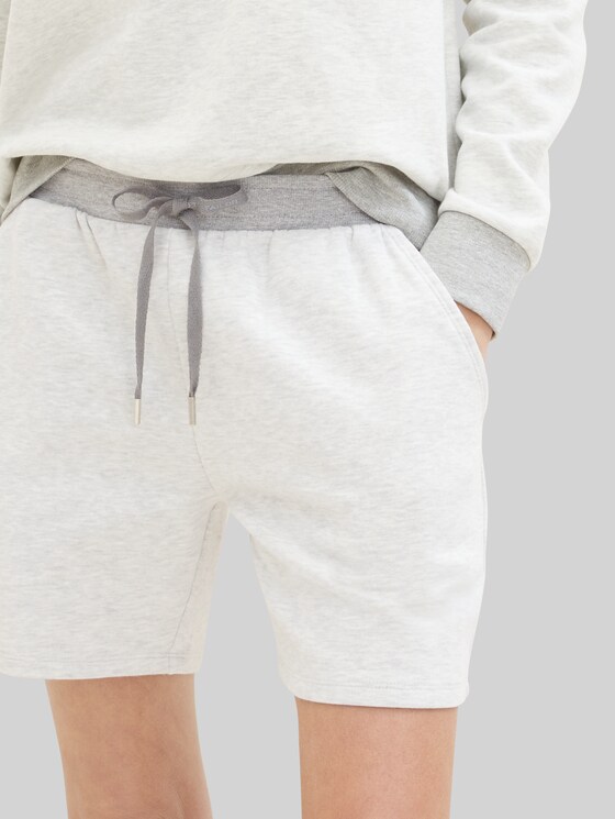 Loungewear Sweat shorts - weiß-mittel-melange
