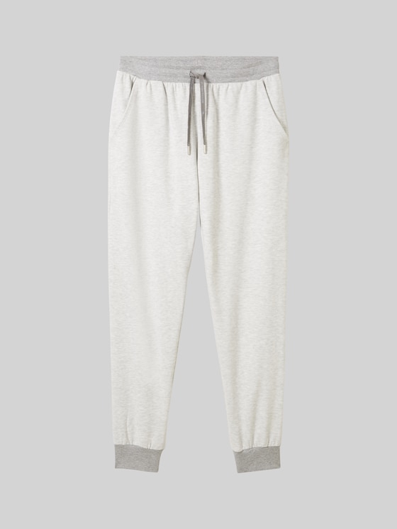 Loungewear Sweat trousers in a melange look - weiß-mittel-melange