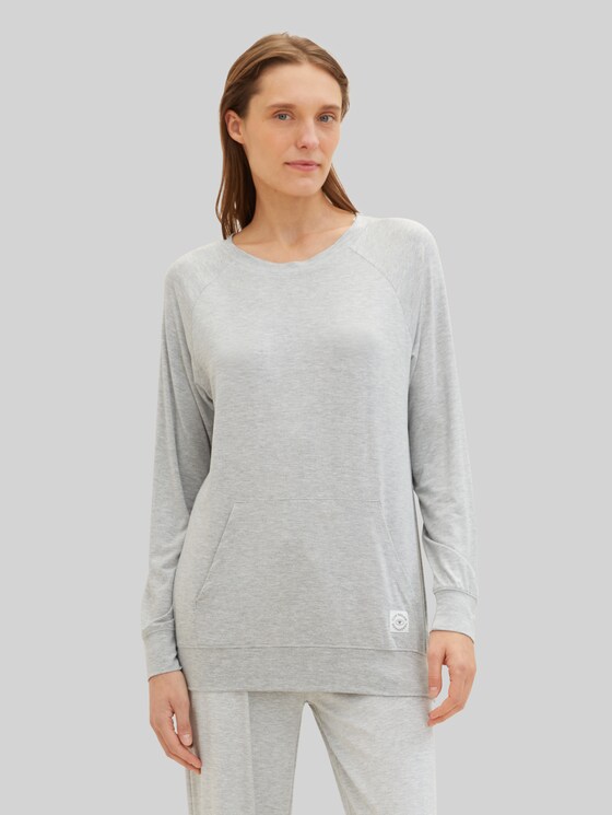 Loungewear Sweatshirt in melange look - grey-medium-melange