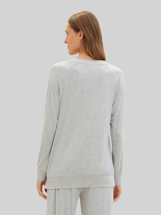 Loungewear Sweatshirt in melange look - grey-medium-melange