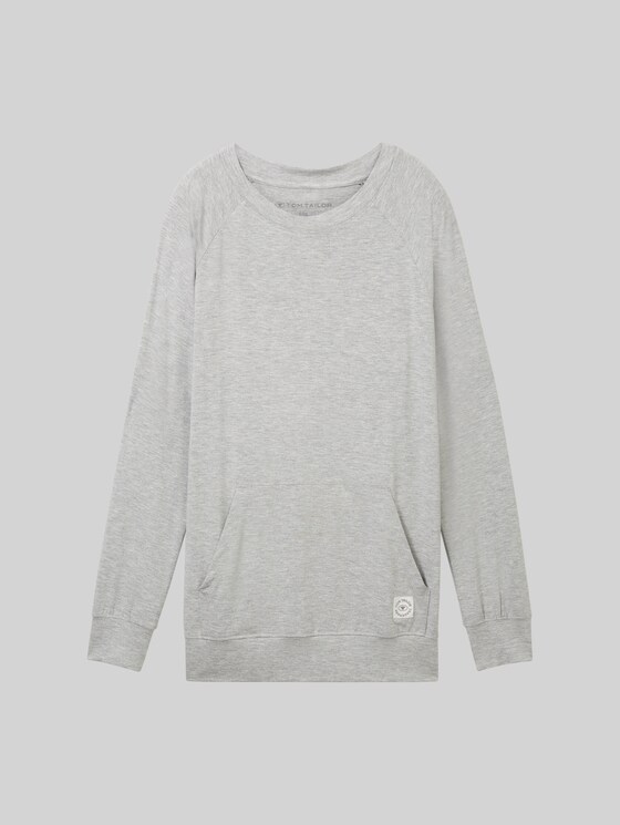Loungewear Sweatshirt in melange look - grey-medium-melange