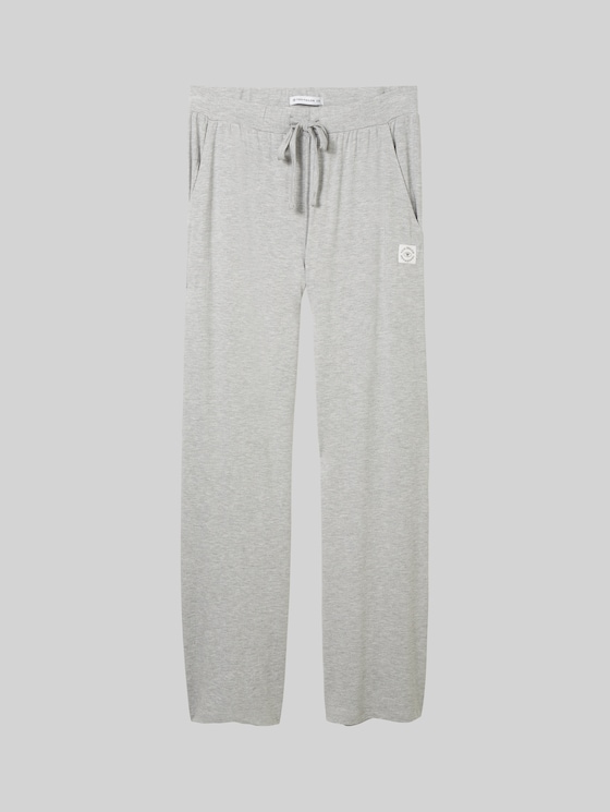 Pyjama trousers in a melange look - grey-medium-melange