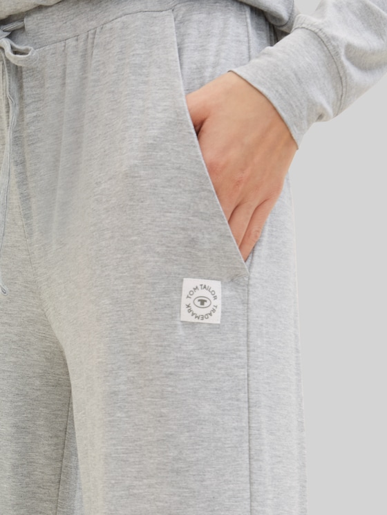Pyjama trousers in a melange look - grey-medium-melange