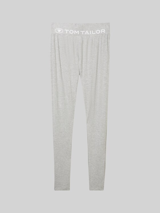 Loungewear leggings with logo print - grey-medium-melange