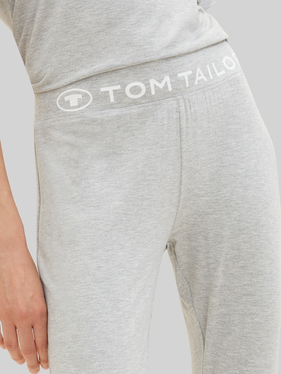 Loungewear leggings with logo print - grey-medium-melange