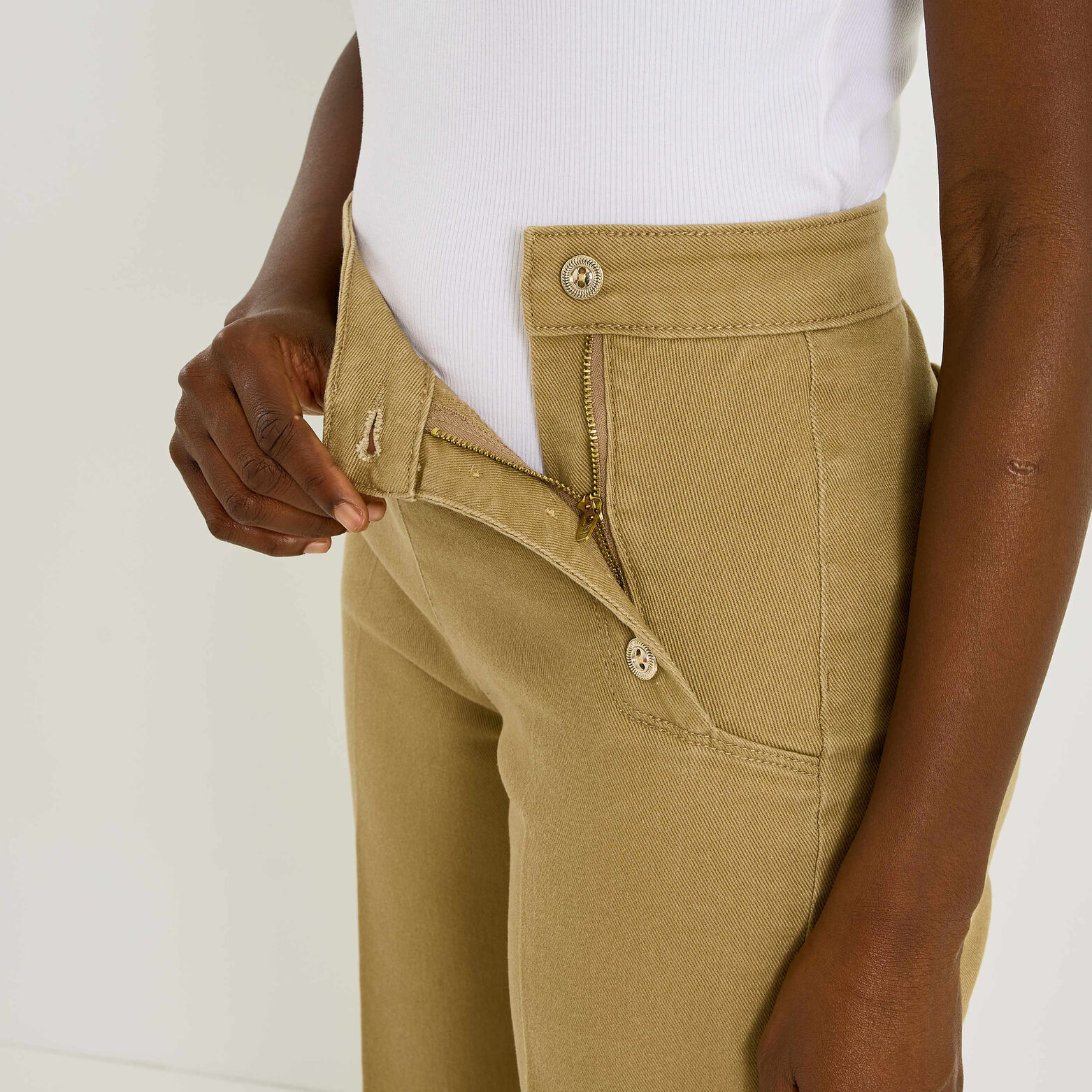 Jean flare à pont POMPON F02 femme - CAMEL
