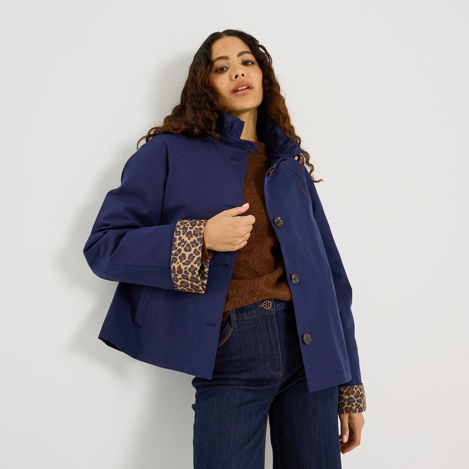 Trench court col montant femme - MARINE