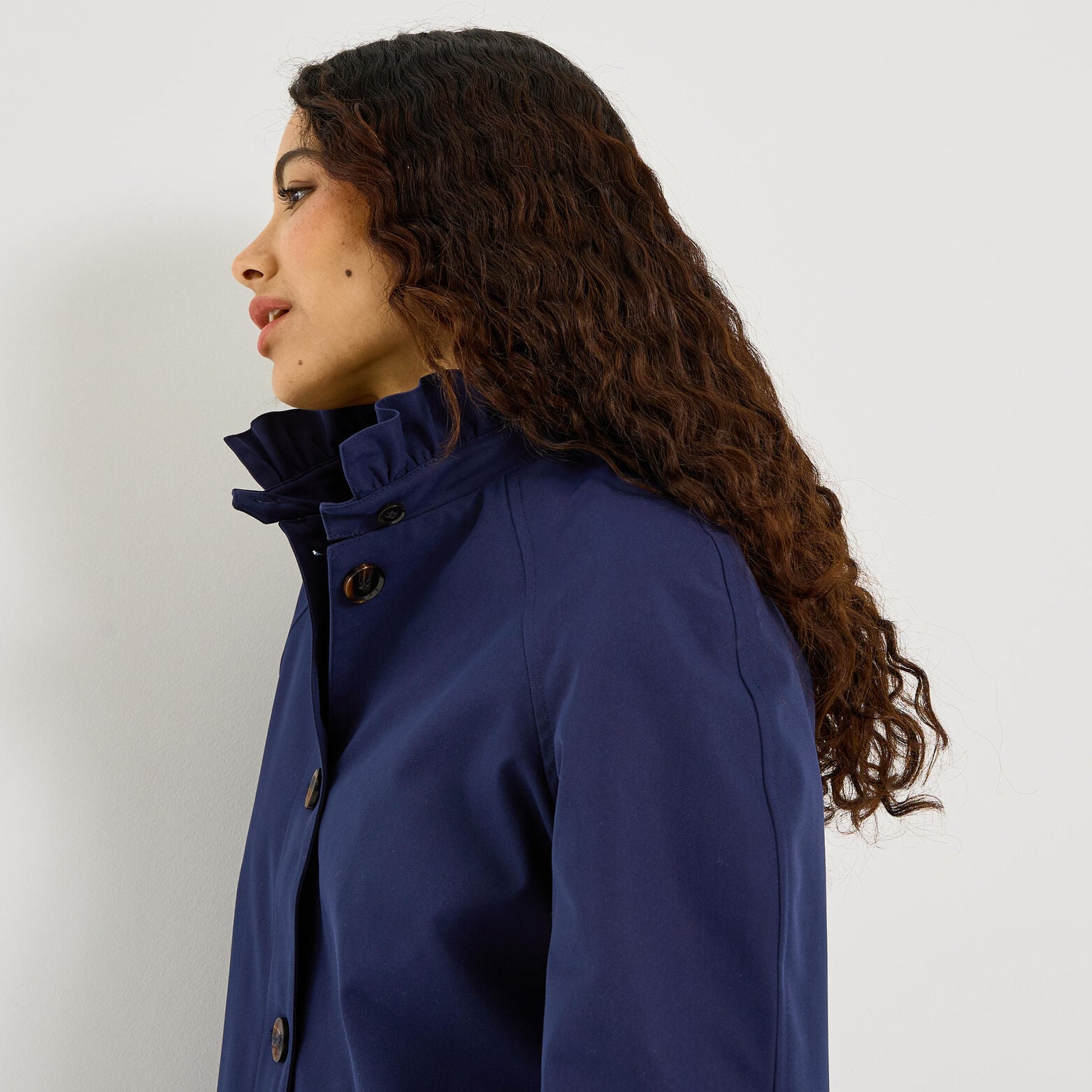 Trench court col montant femme - MARINE