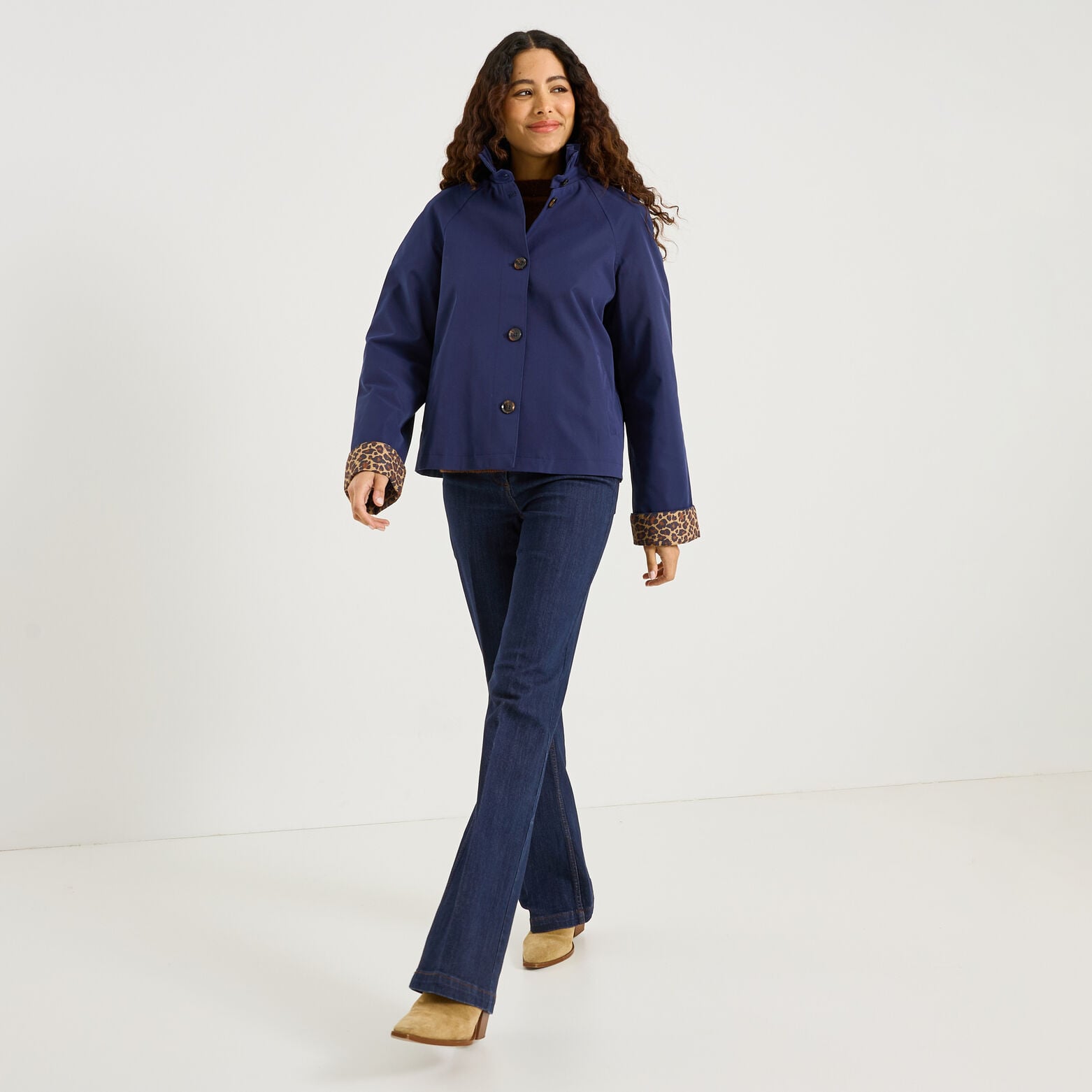 Trench court col montant femme - MARINE