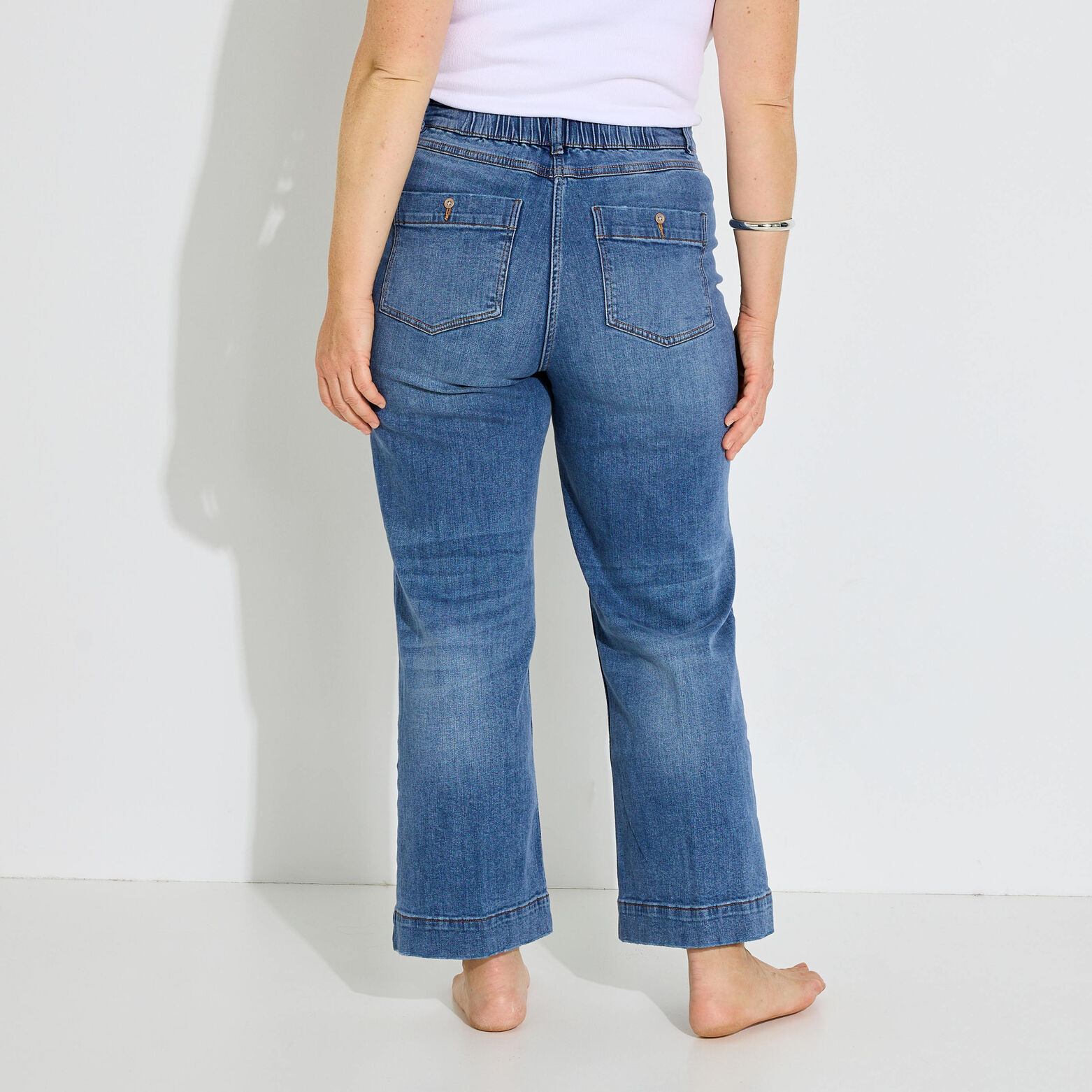 Jean flare raccourci KANSAS RF02 femme - STONE