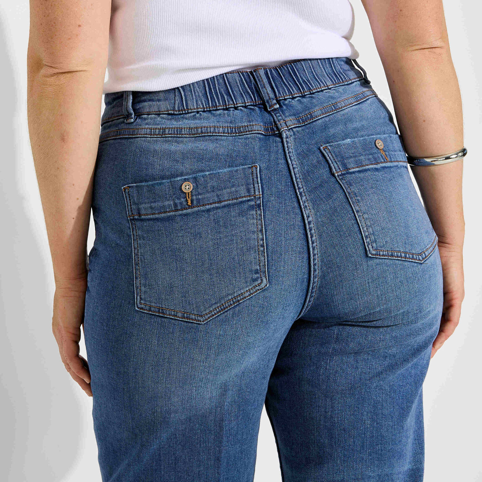 Jean flare raccourci KANSAS RF02 femme - STONE