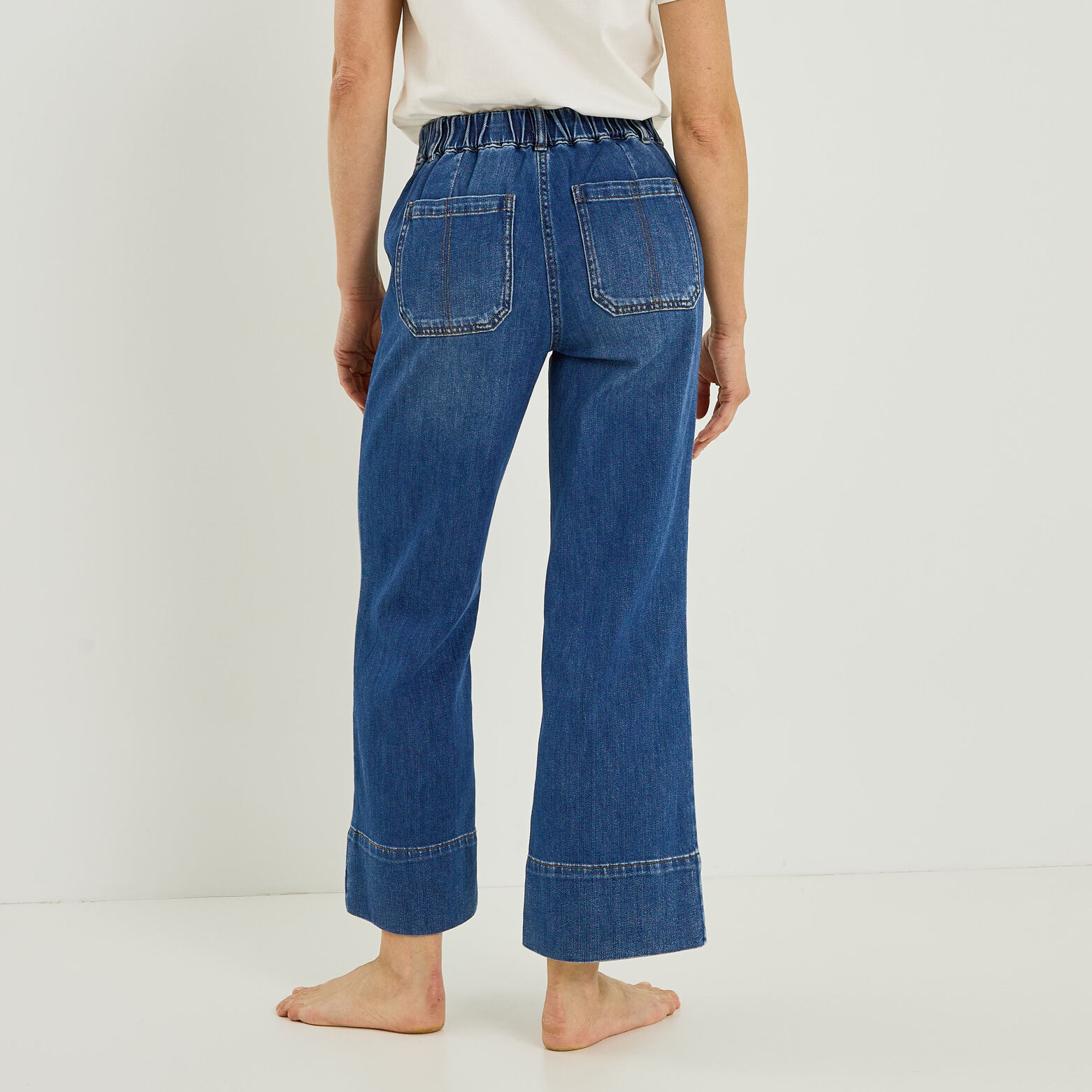 Jean flare raccourci NAPOLI RF02 femme - DARK STONE